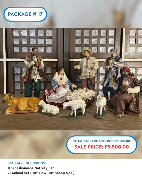 PACKAGE 17:  14" Filipiniana Nativity with Animals