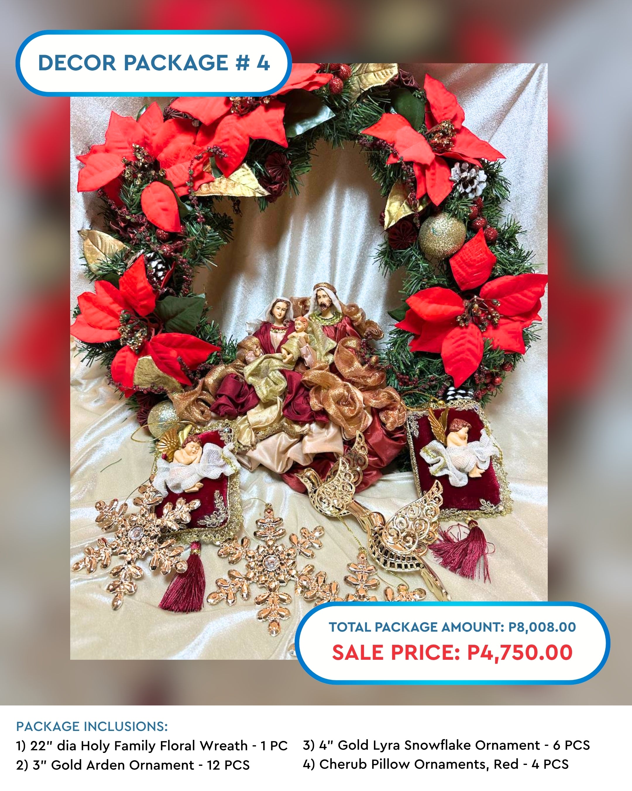 DECOR PACKAGE 4: Holy Family Wreath and Ornaments