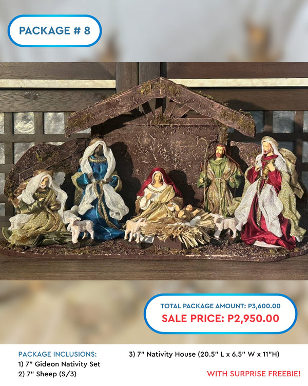 PACKAGE 8:  7" Nativity Set with House