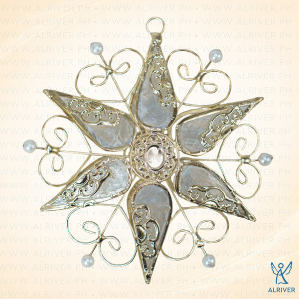 Parol with Pearl Capiz Ornament, White Gold