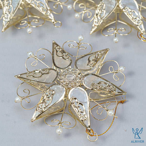 Parol with Pearl Capiz Ornament, White Gold
