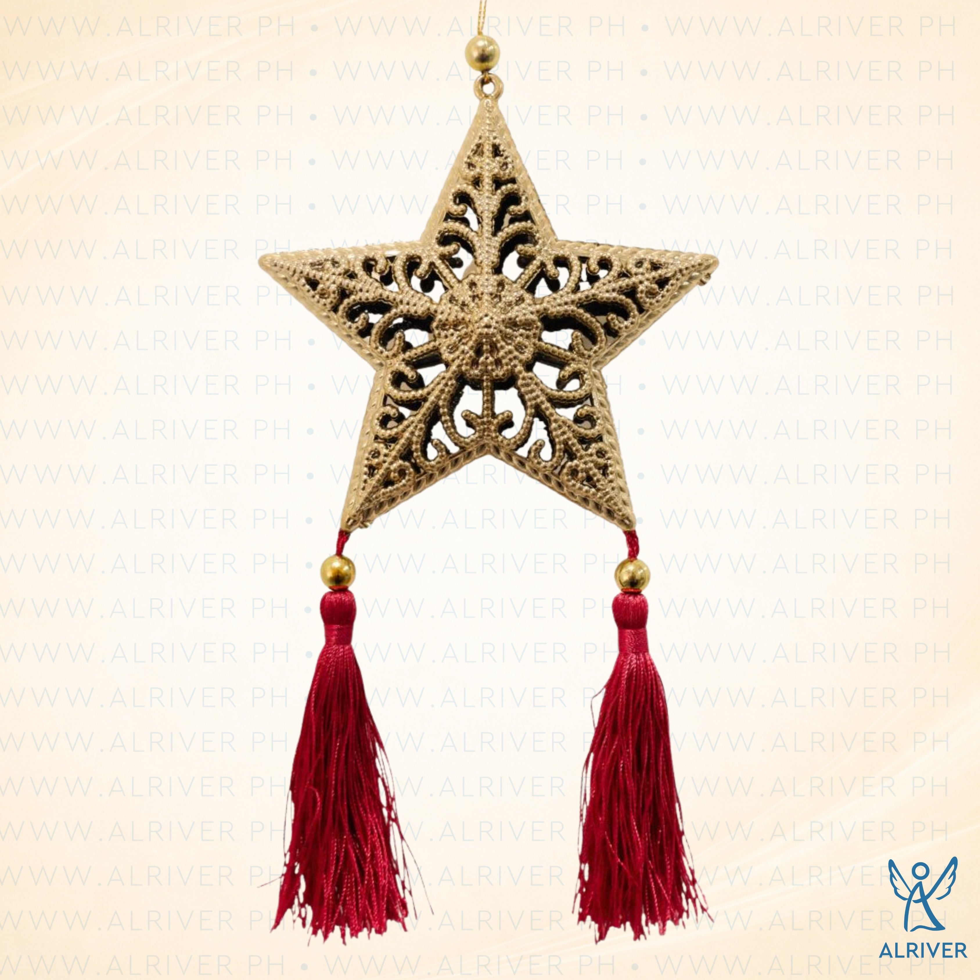 Pascua Red Star Ornament with Tassel