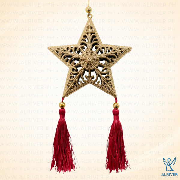 Pascua Red Star Ornament with Tassel