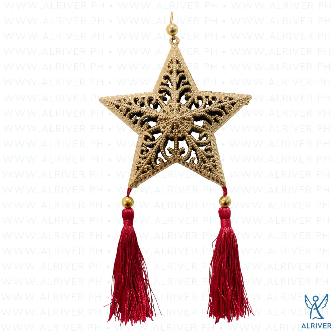 Pascua Red Star Ornament with tassel