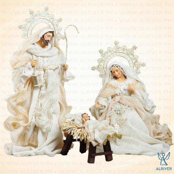 14" Perlas Holy Family (Set of 3), Beige