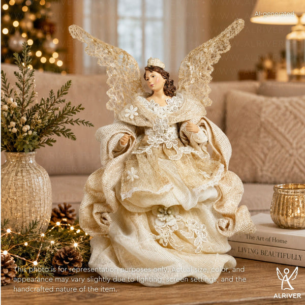 12" Perlas Standing Angel, Beige White