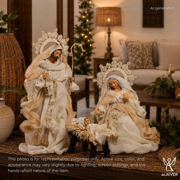 14" Perlas Holy Family (Set of 3), Beige