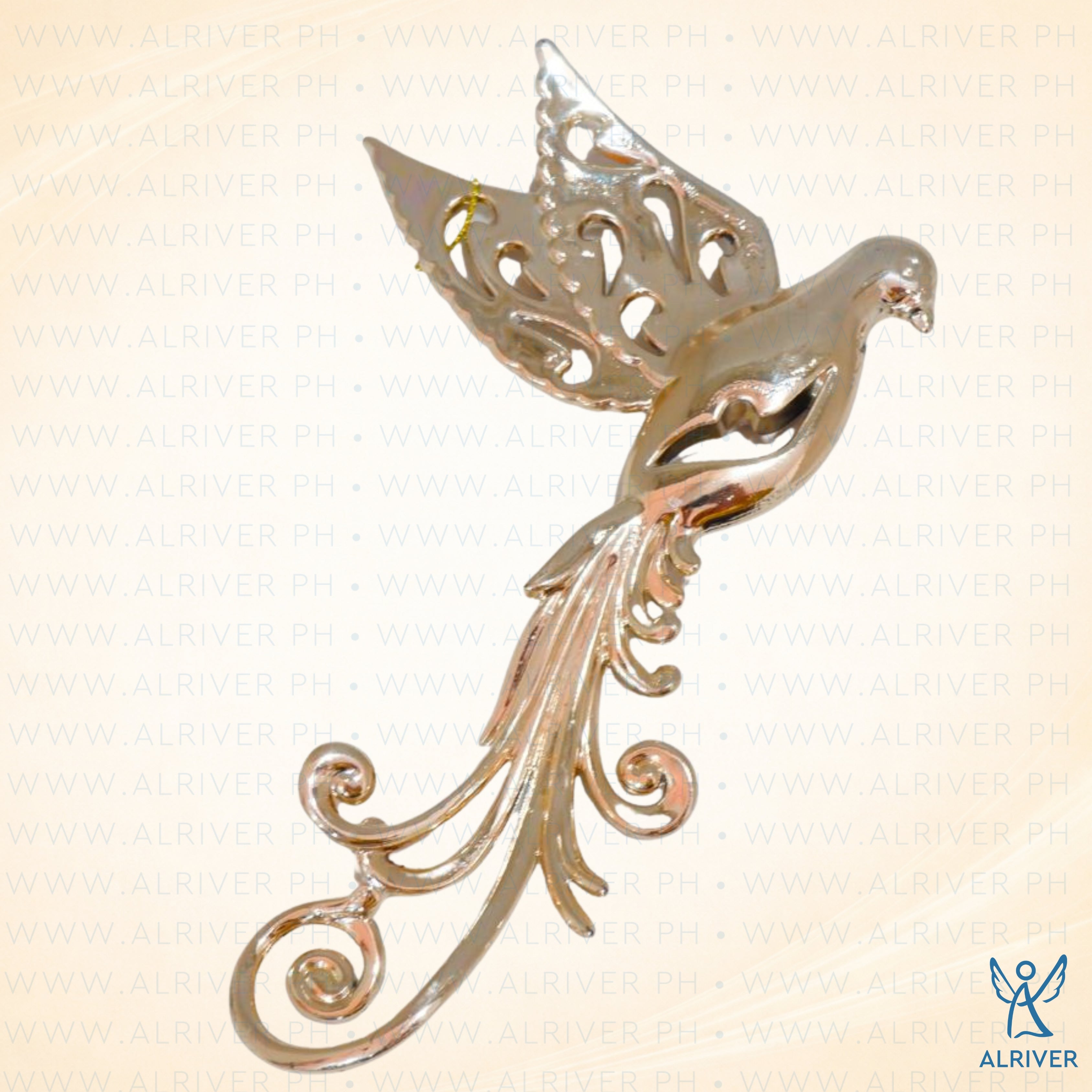 Phoenix Hanging Holiday Bird Ornament, Gold