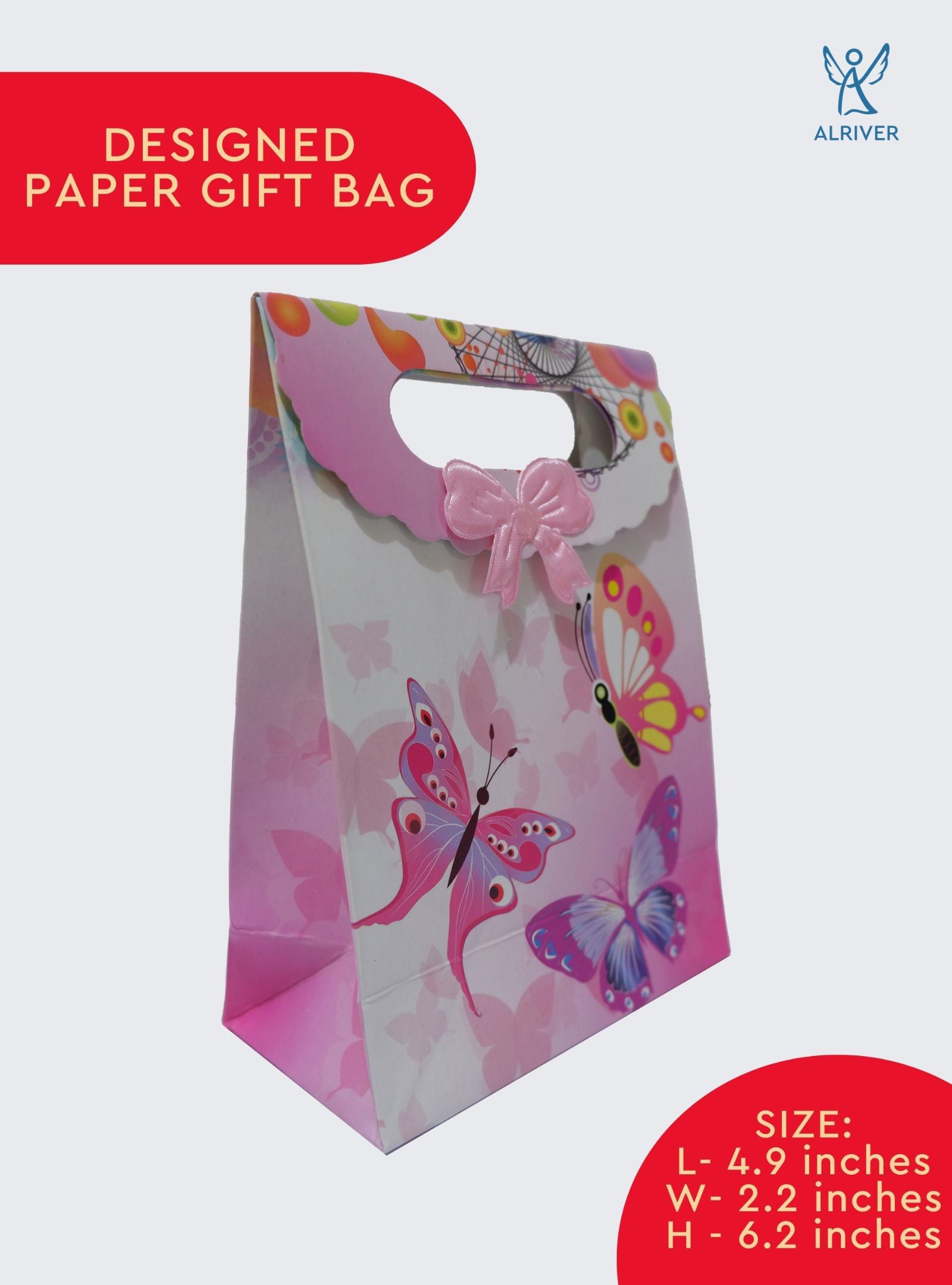 PINK BUTTERFLY | SMALL PAPER GIFT BAG