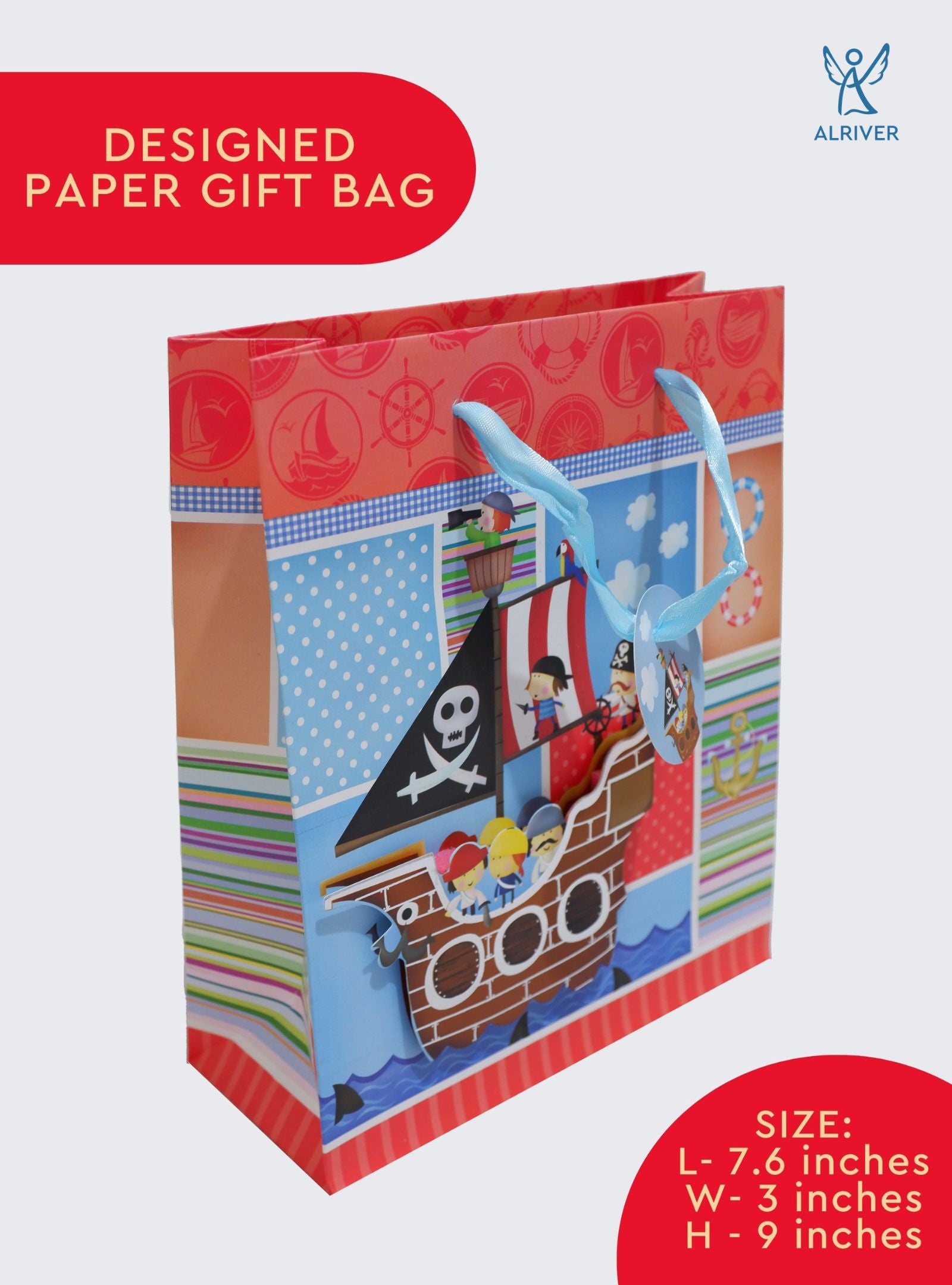 PIRATE BLUE LACE |  PAPER GIFT BAG