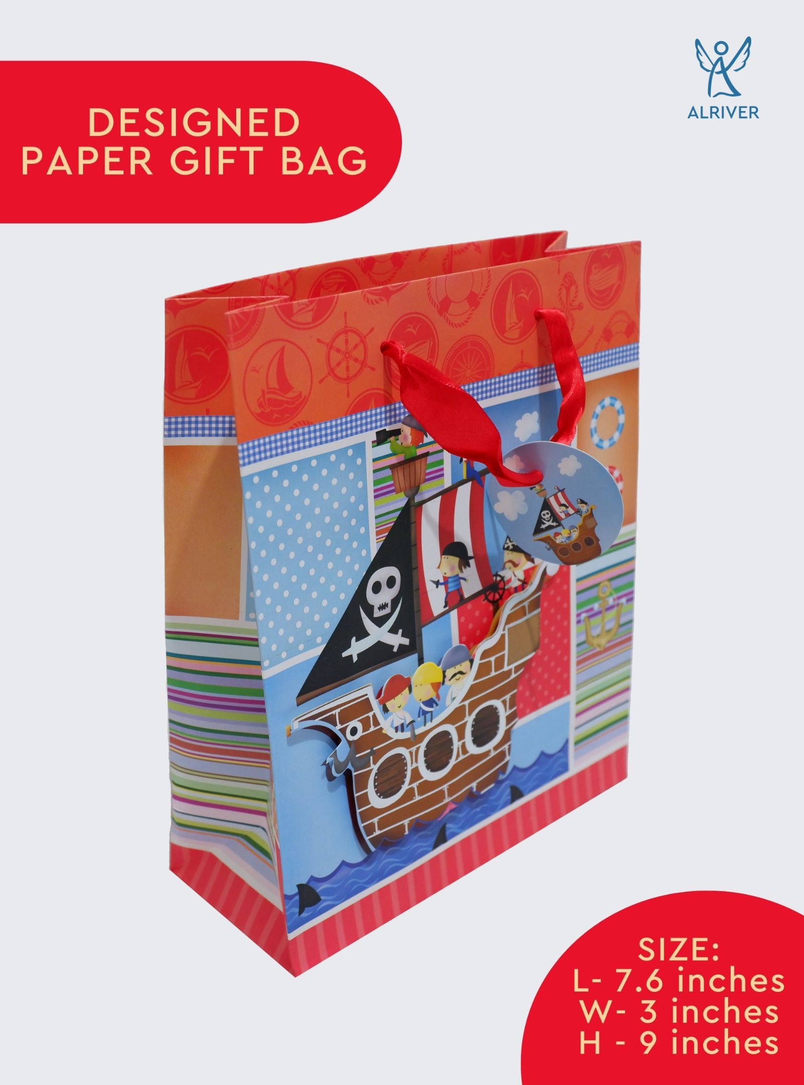PIRATE RED LACE |  PAPER GIFT BAG
