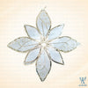 Poinsettia Capiz Ornament, White Gold