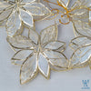 Poinsettia Capiz Ornament, White Gold