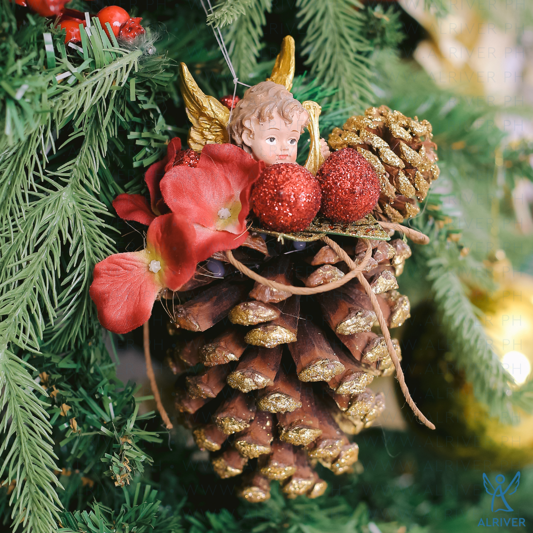 Pinecone with Cherub Ornament
