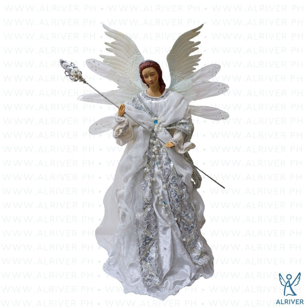 25" Rianne Standing Fairy Angel with Wand, Silver White