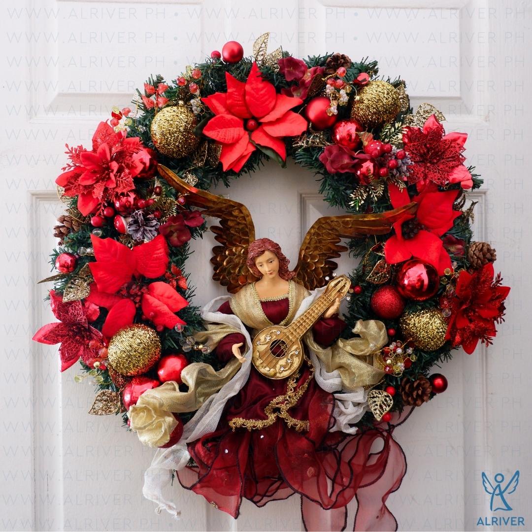 Rina Floral Wreath with Angel (Large 24