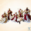 14" Rowan Nativity Set of 6, Beige Burgundy