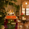 Shaira Cherub Burgundy Orange Pillow Ornament