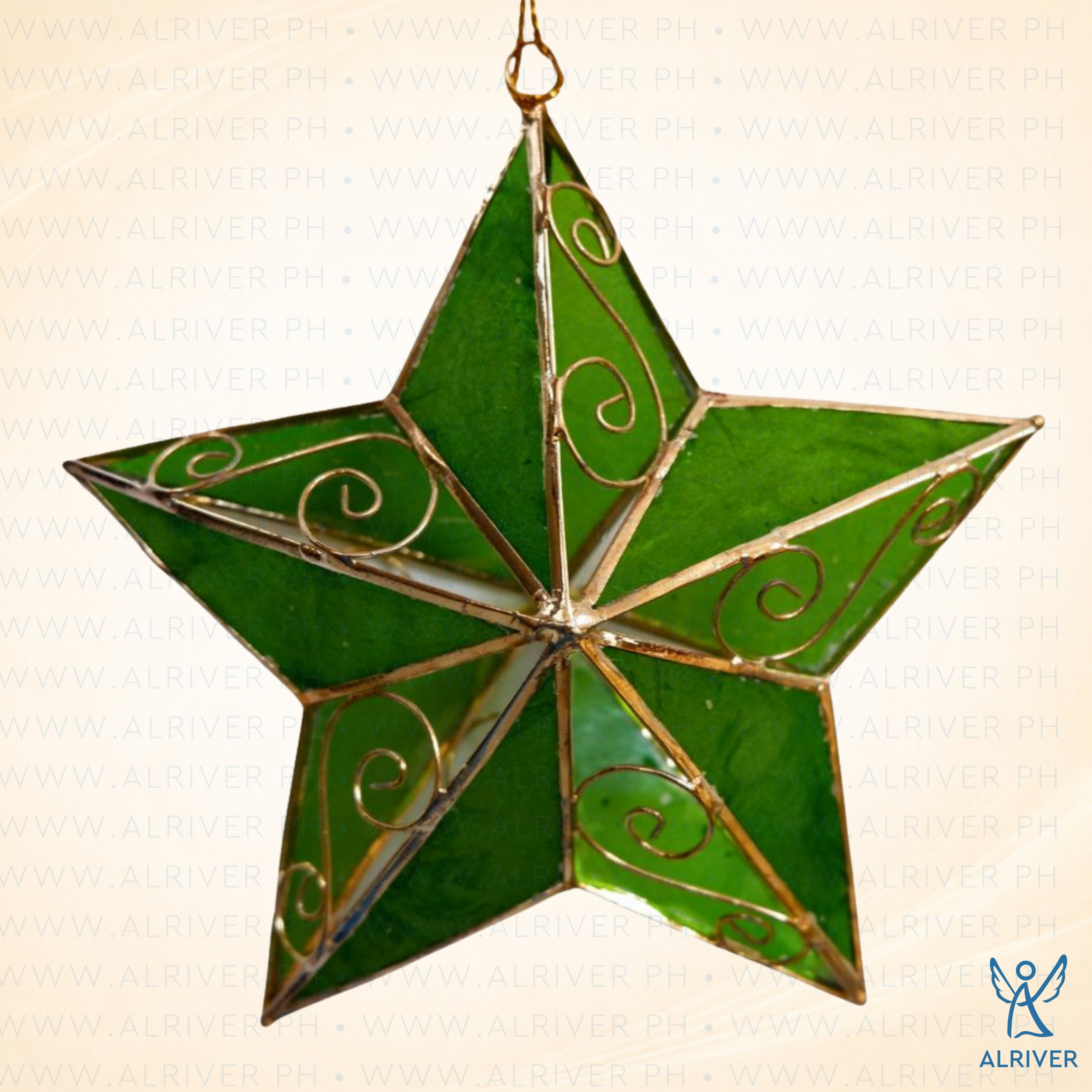 Green Star Capiz Ornament