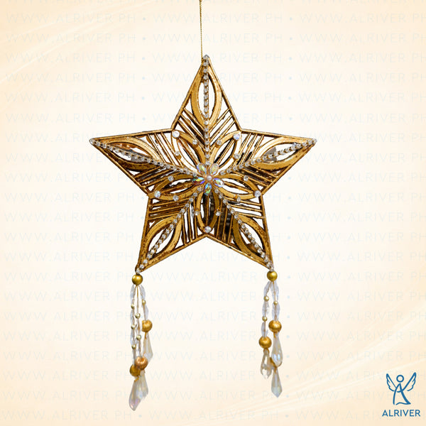 Gold Star Whimsical Big with Cristal Tassel