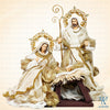 10" Vito Holy Family on Base, Beige Gold