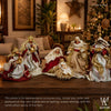 10" Vivianne Nativity Set of 6, Beige Burgundy