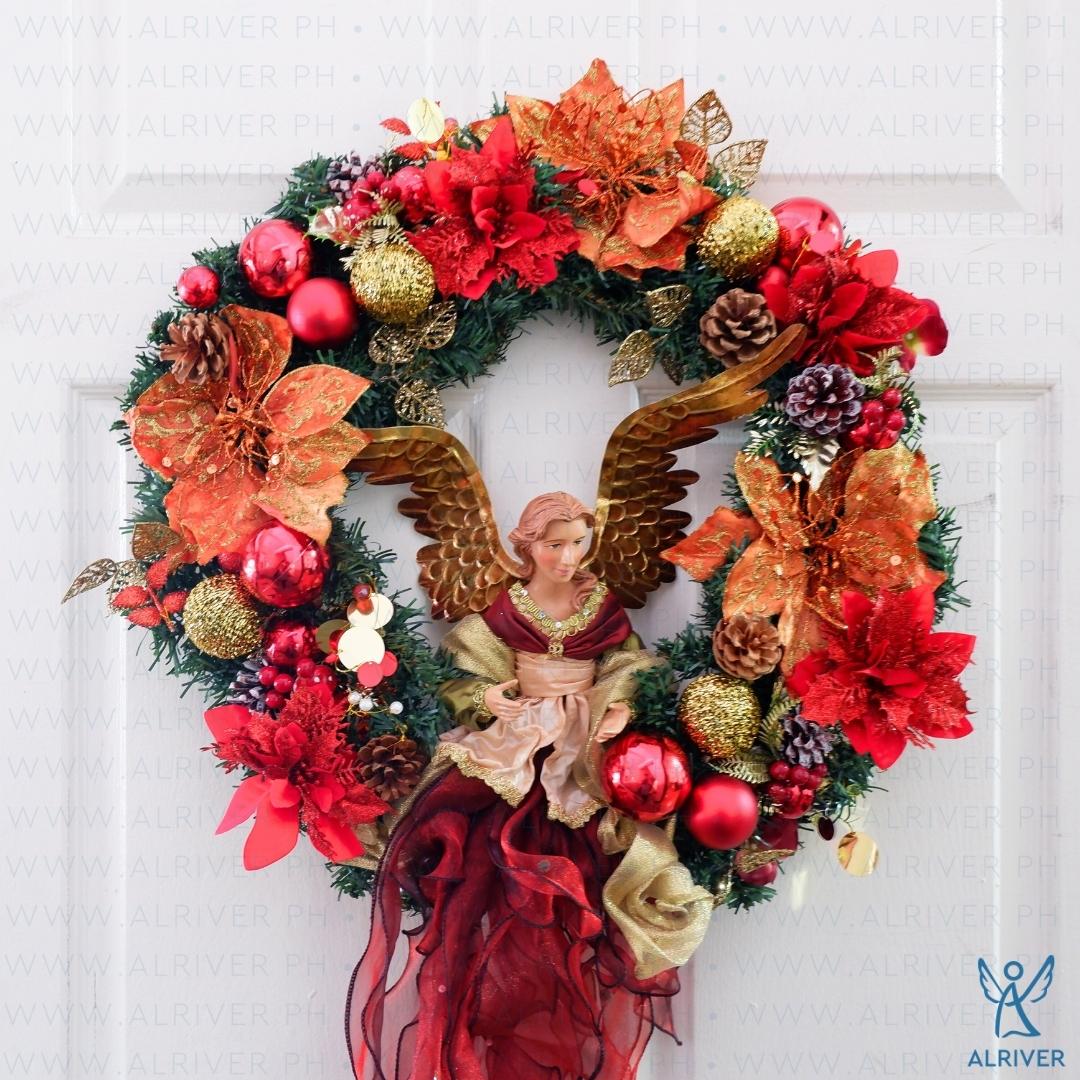 Gia Floral Wreath with Angel (Large 24
