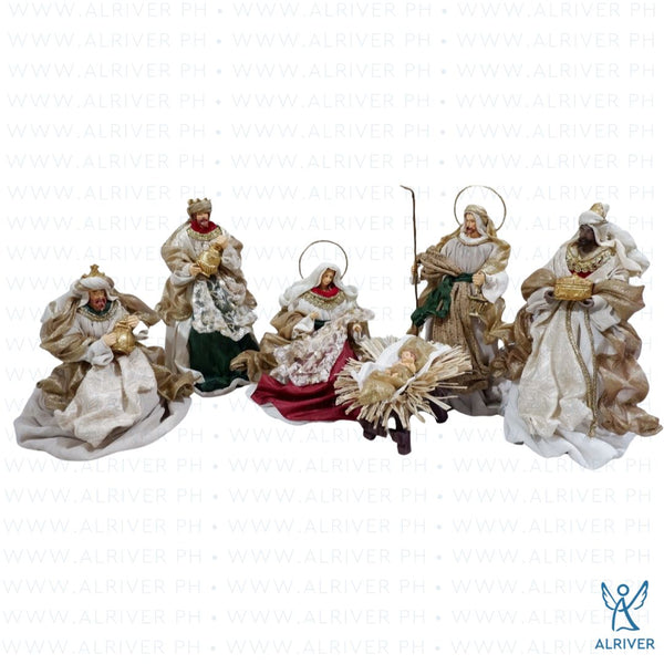 10" Fabian Nativity Set (Set of 6), Multicolored