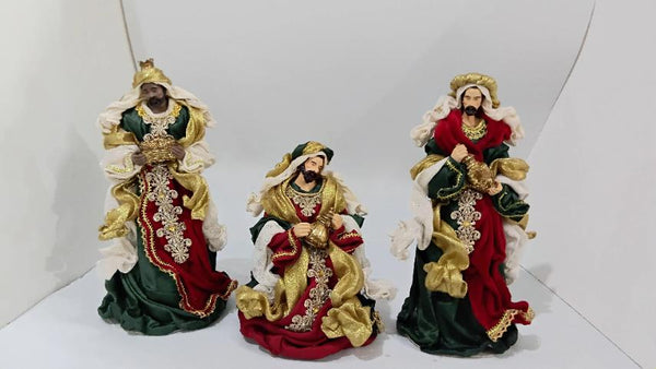 14" Three Kings Set, Burgundy Green